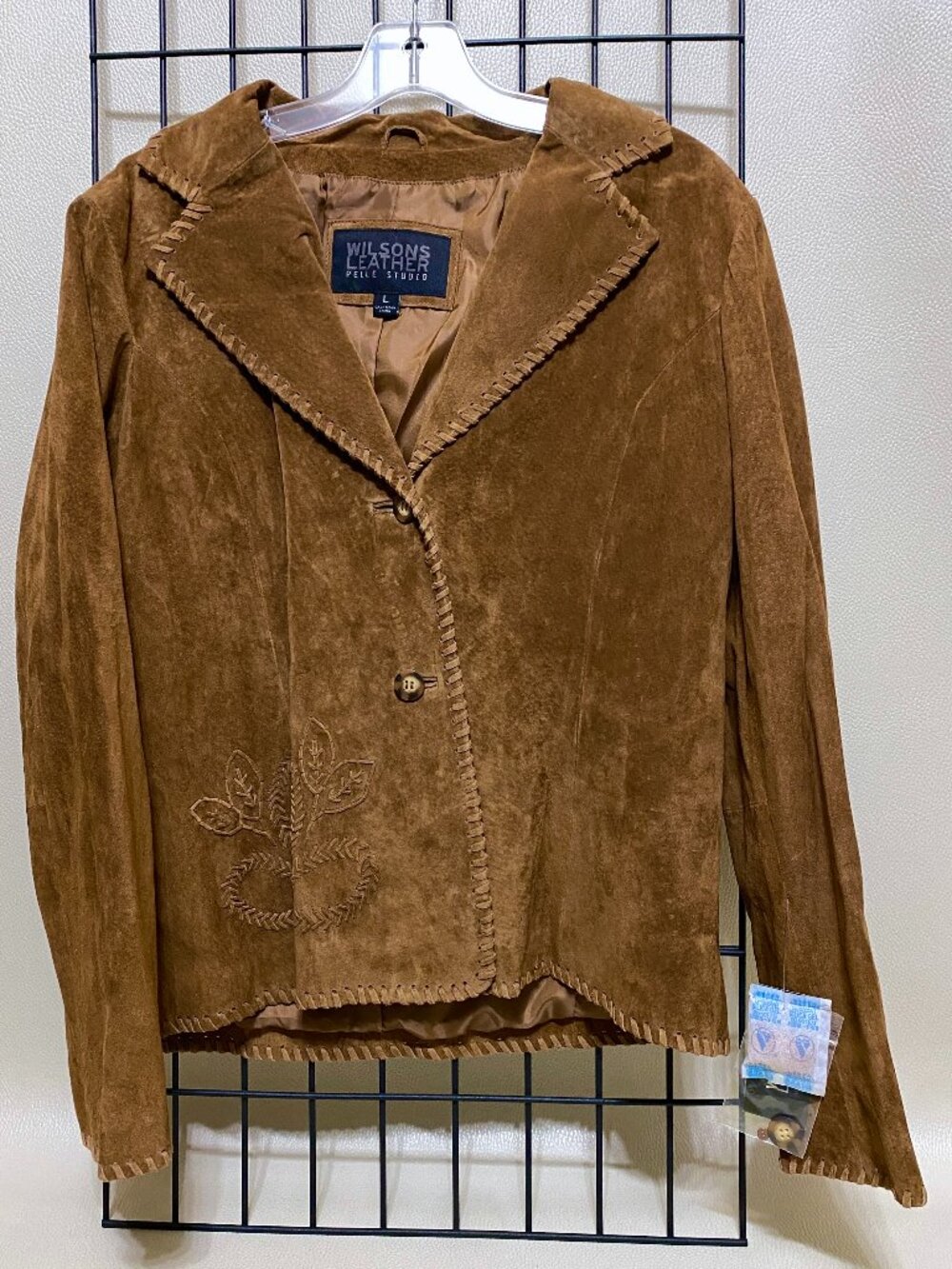 Womens Wilsons Leather Brown Suede 2 Button Western Blazer Jacket Size L Large